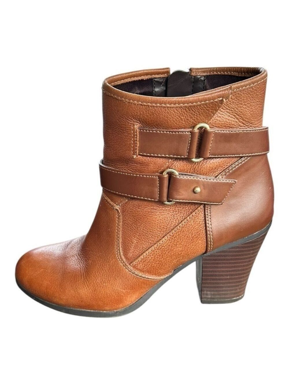 BAR III Women’s Leather Boots Booties Chestnut Tan Brown Size 7 EC